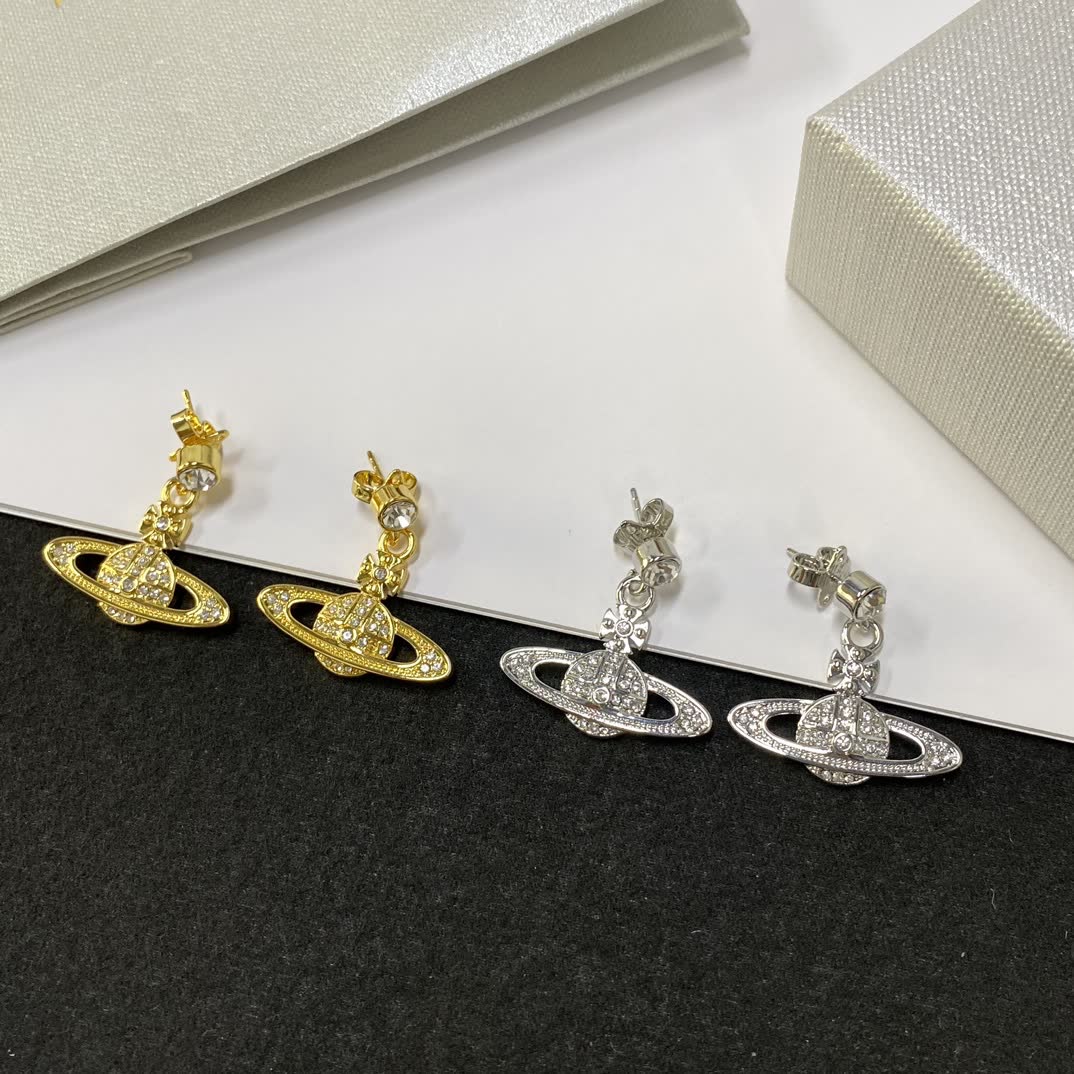 Vivienne Westwood Silver Saturn Ring Earrings